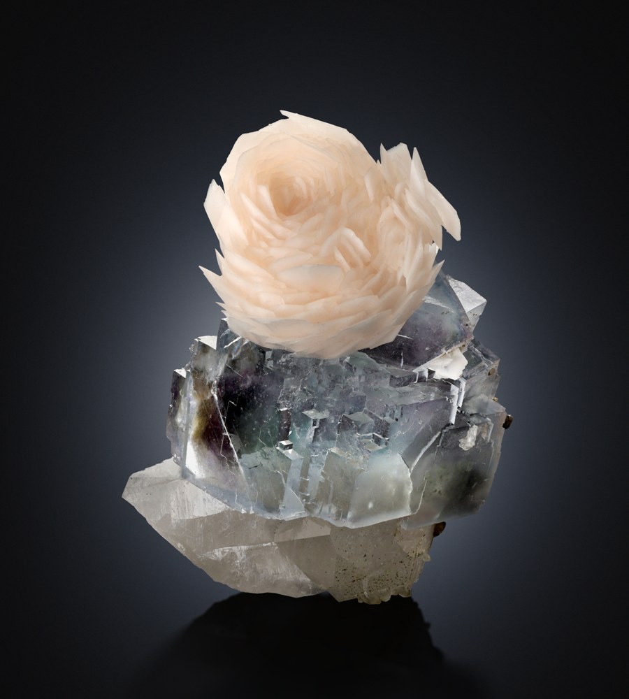 Calcite with Fluorite and Quartz